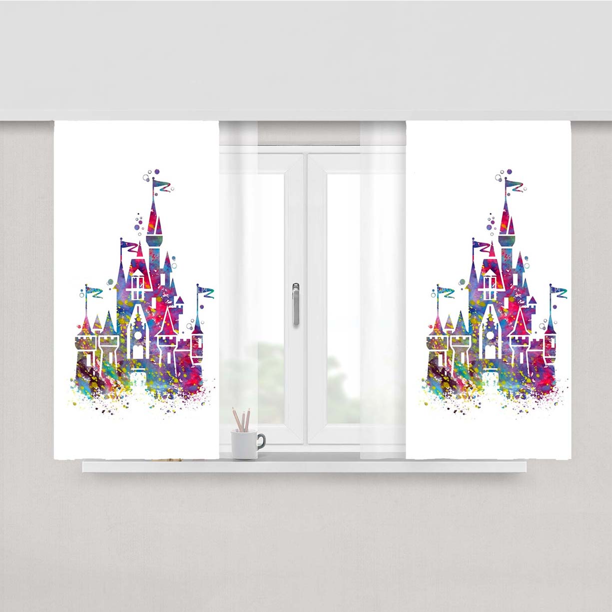 Princess Castle Peach Skin Window Curtains