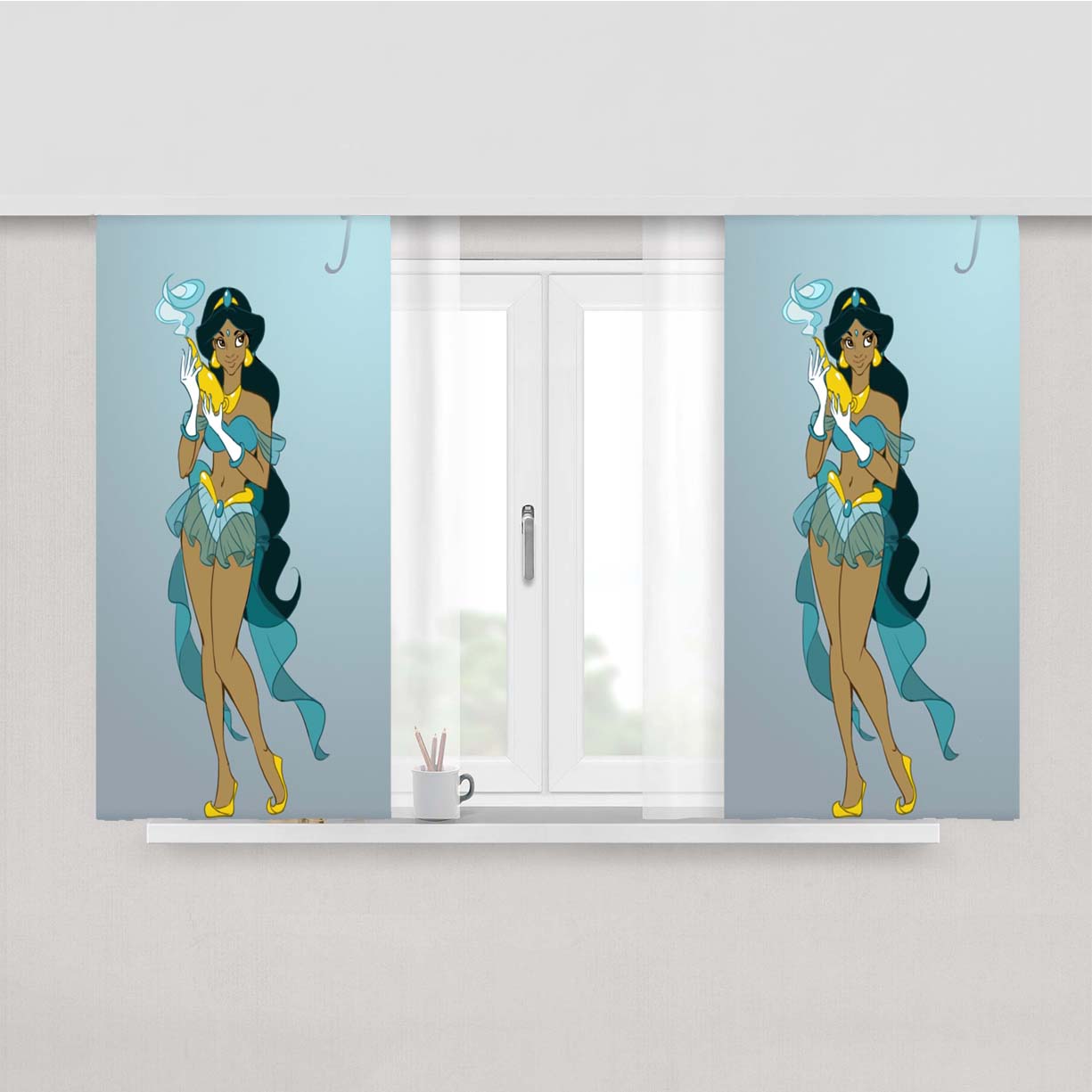 Princess Jasmine Peach Skin Window Curtains