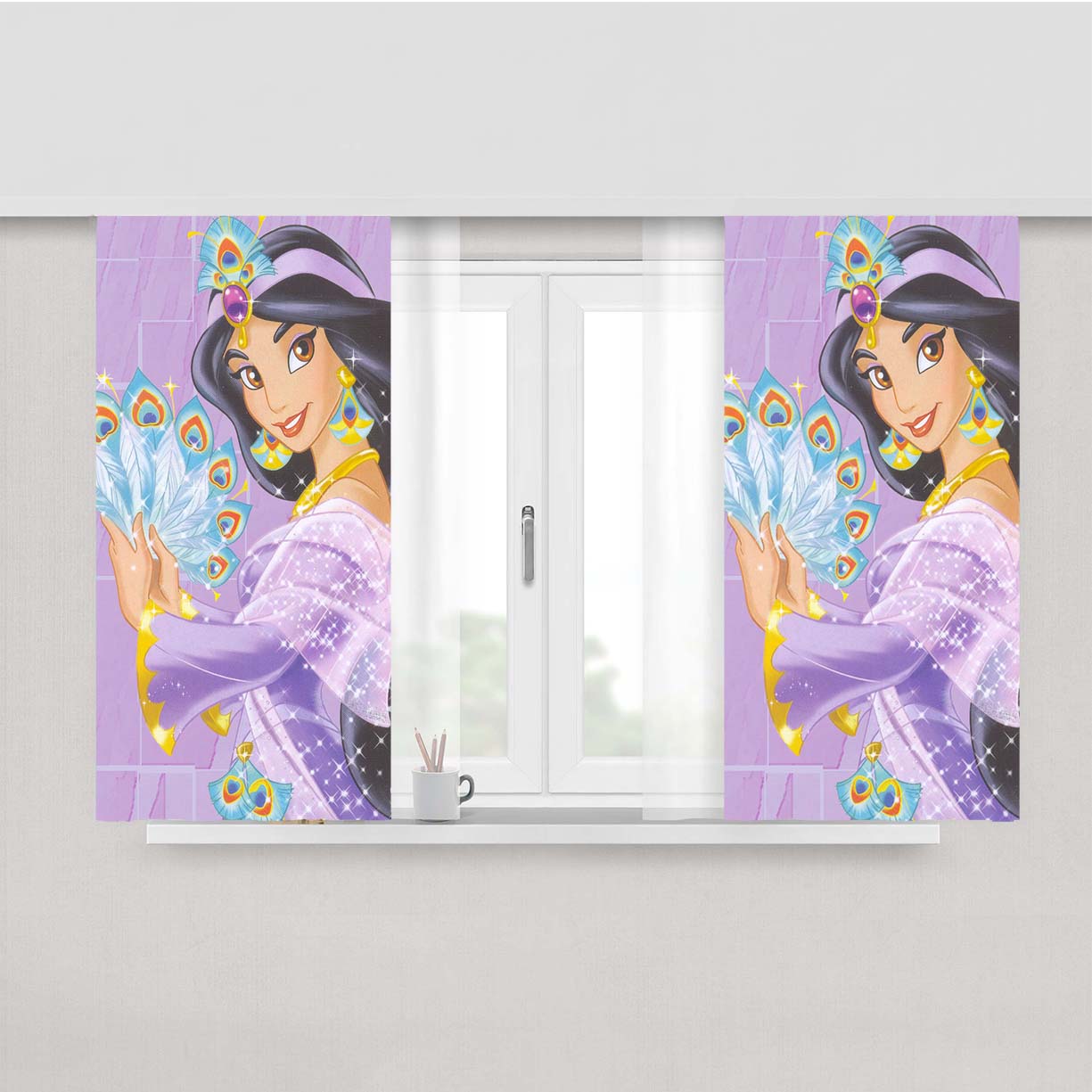 Princess Jasmine 1 Peach Skin Window Curtains