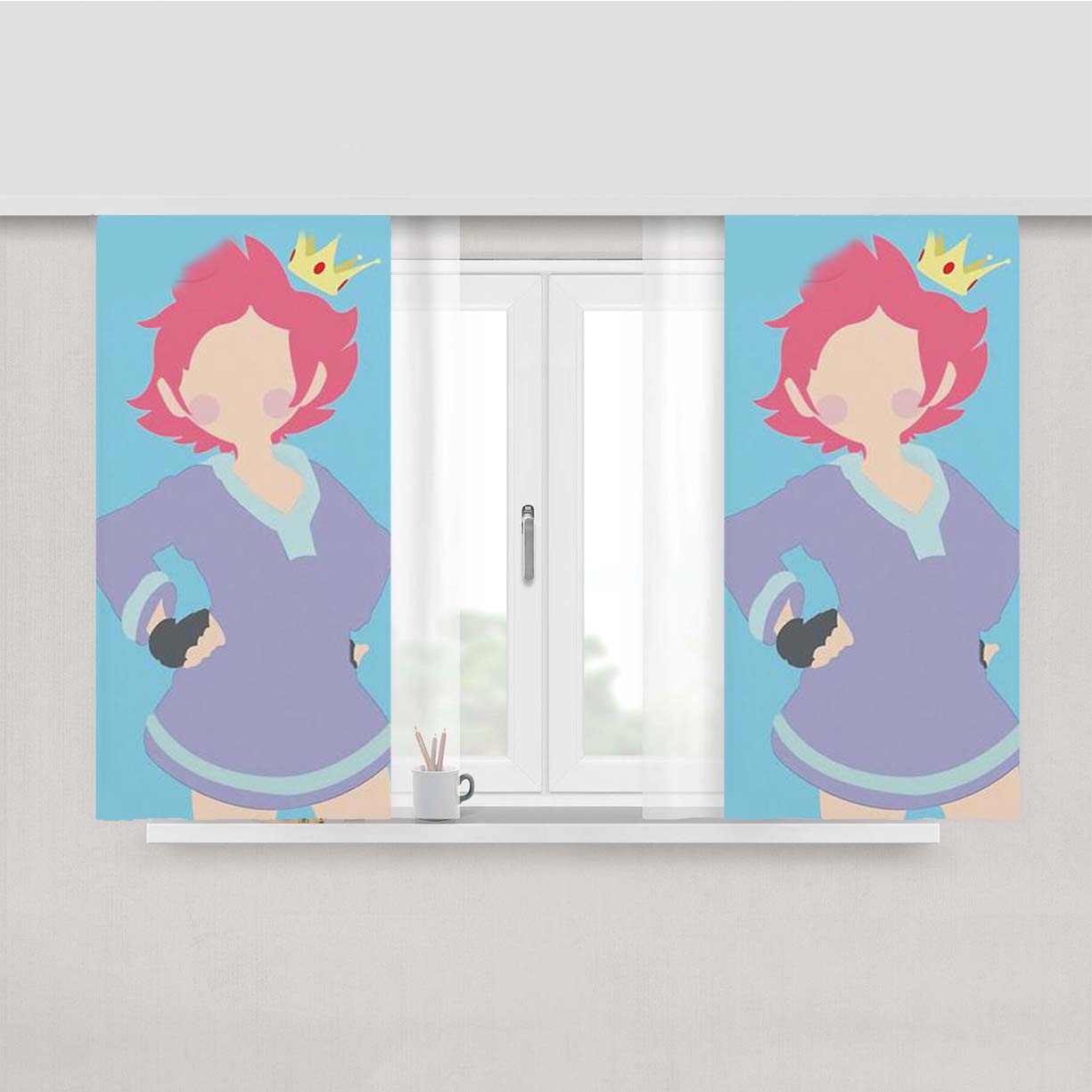 Princess Kumatora Peach Skin Window Curtains