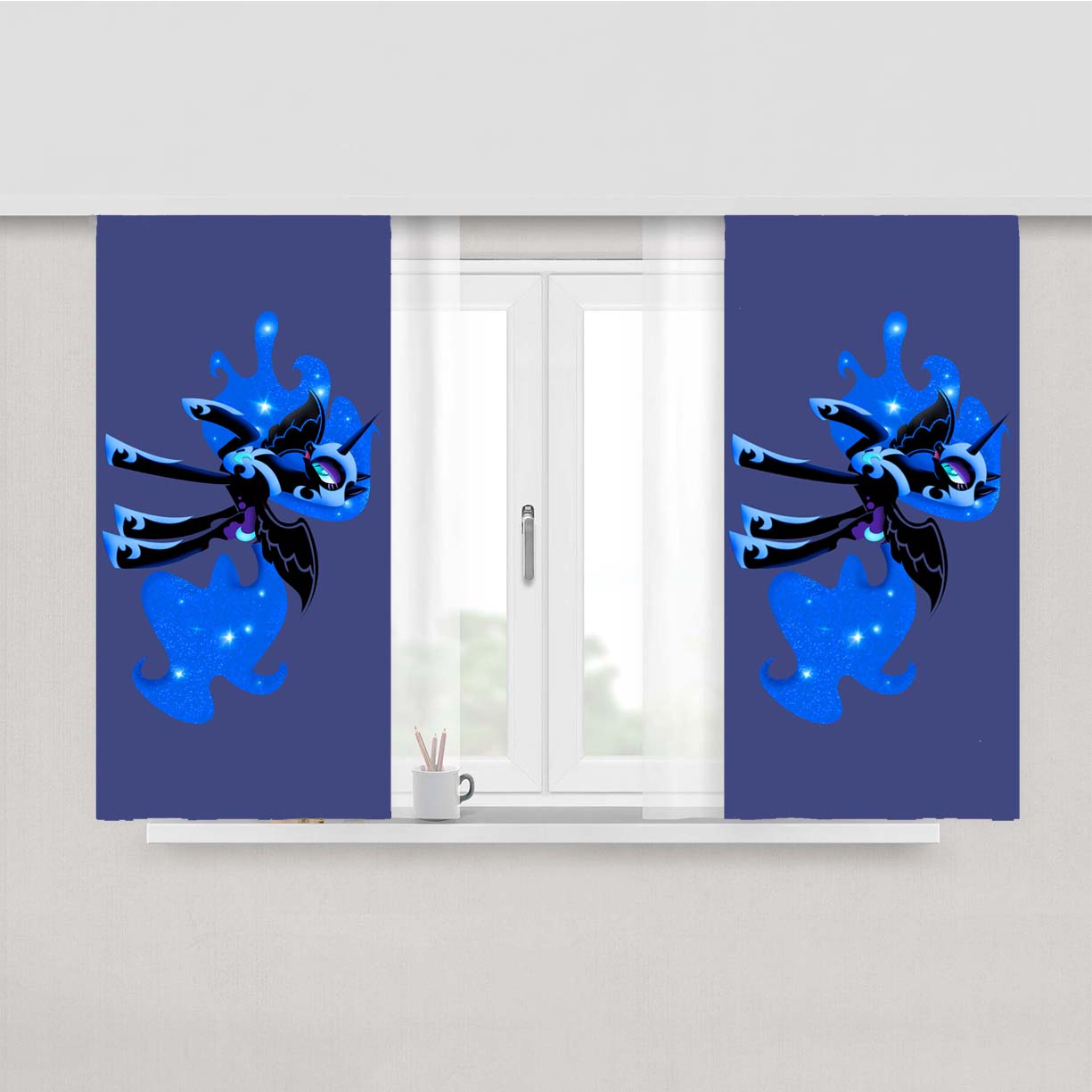 Princess Luna Nightmare Moon Peach Skin Window Curtains