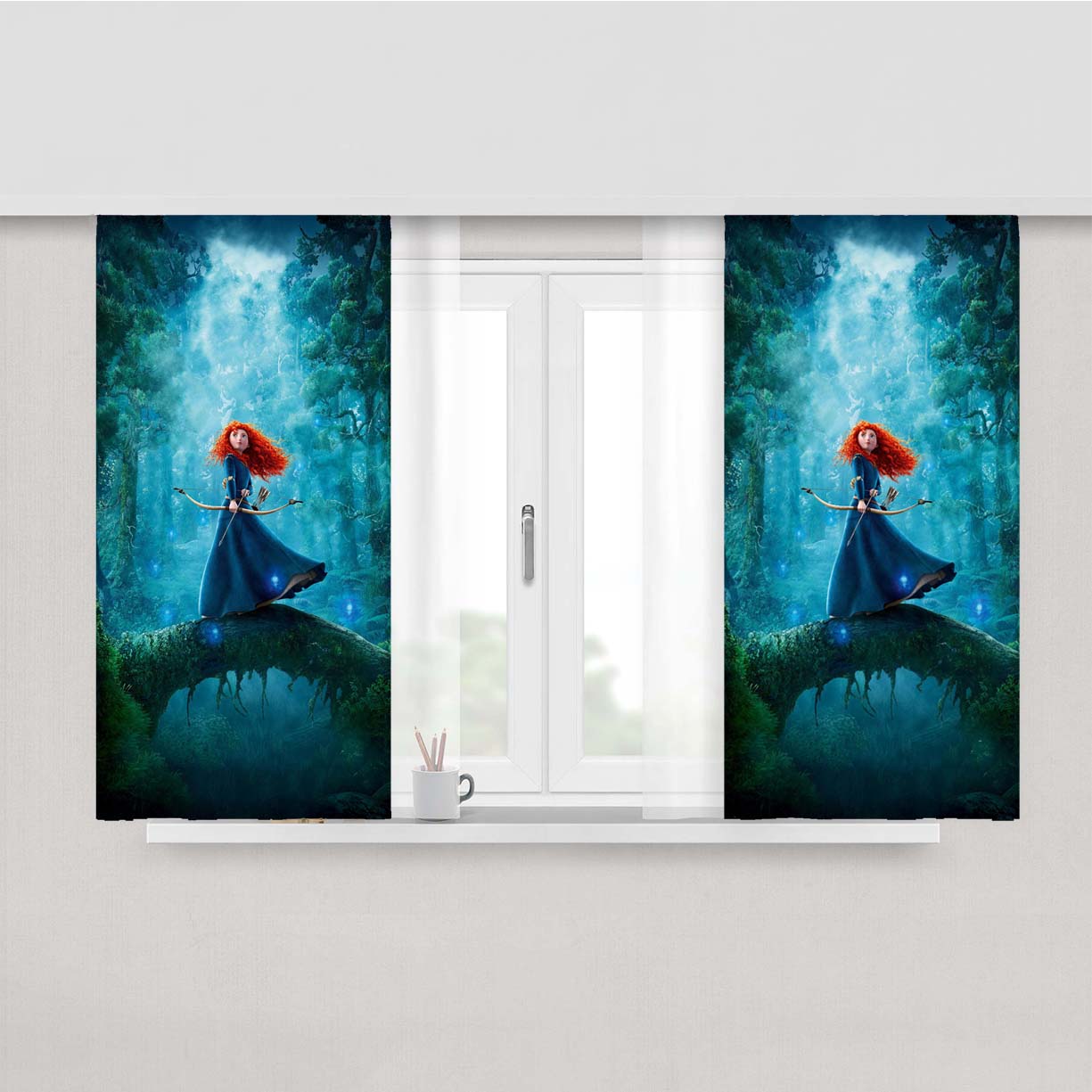 Princess Merida Brave Peach Skin Window Curtains