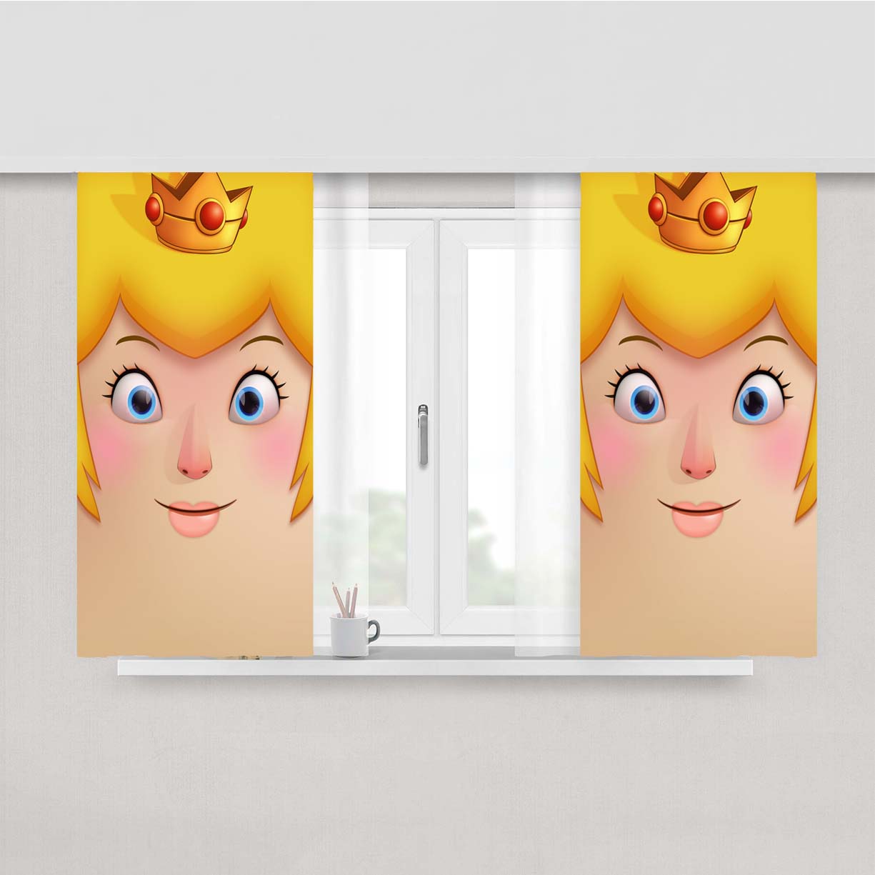 Princess Peach Mario Peach Skin Window Curtains