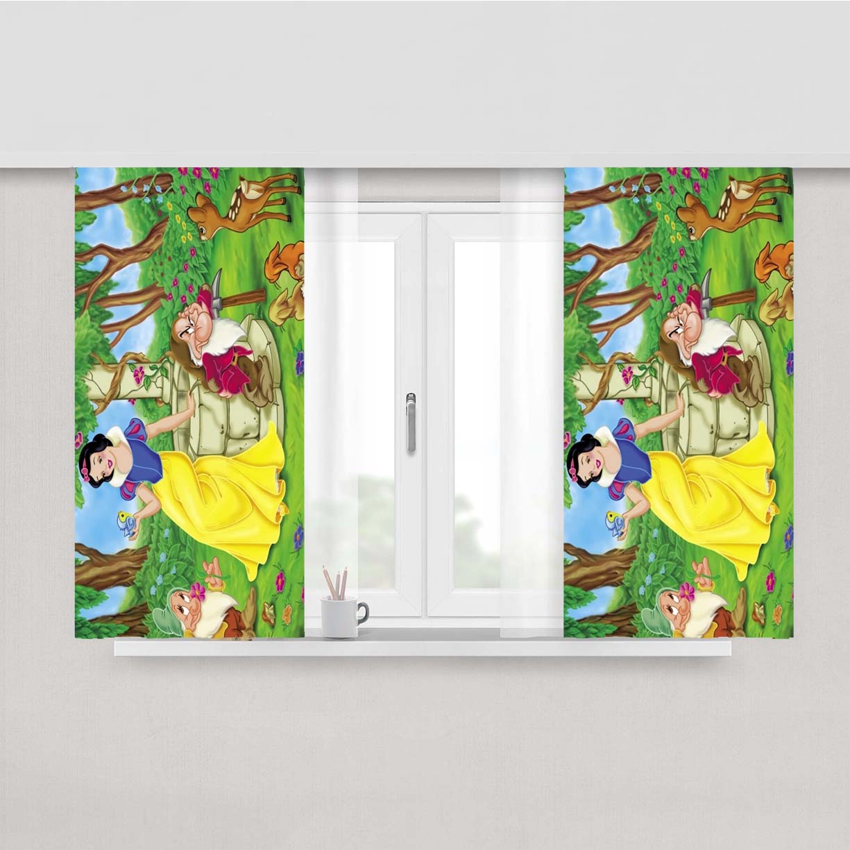 Princess Snow White Peach Skin Window Curtains