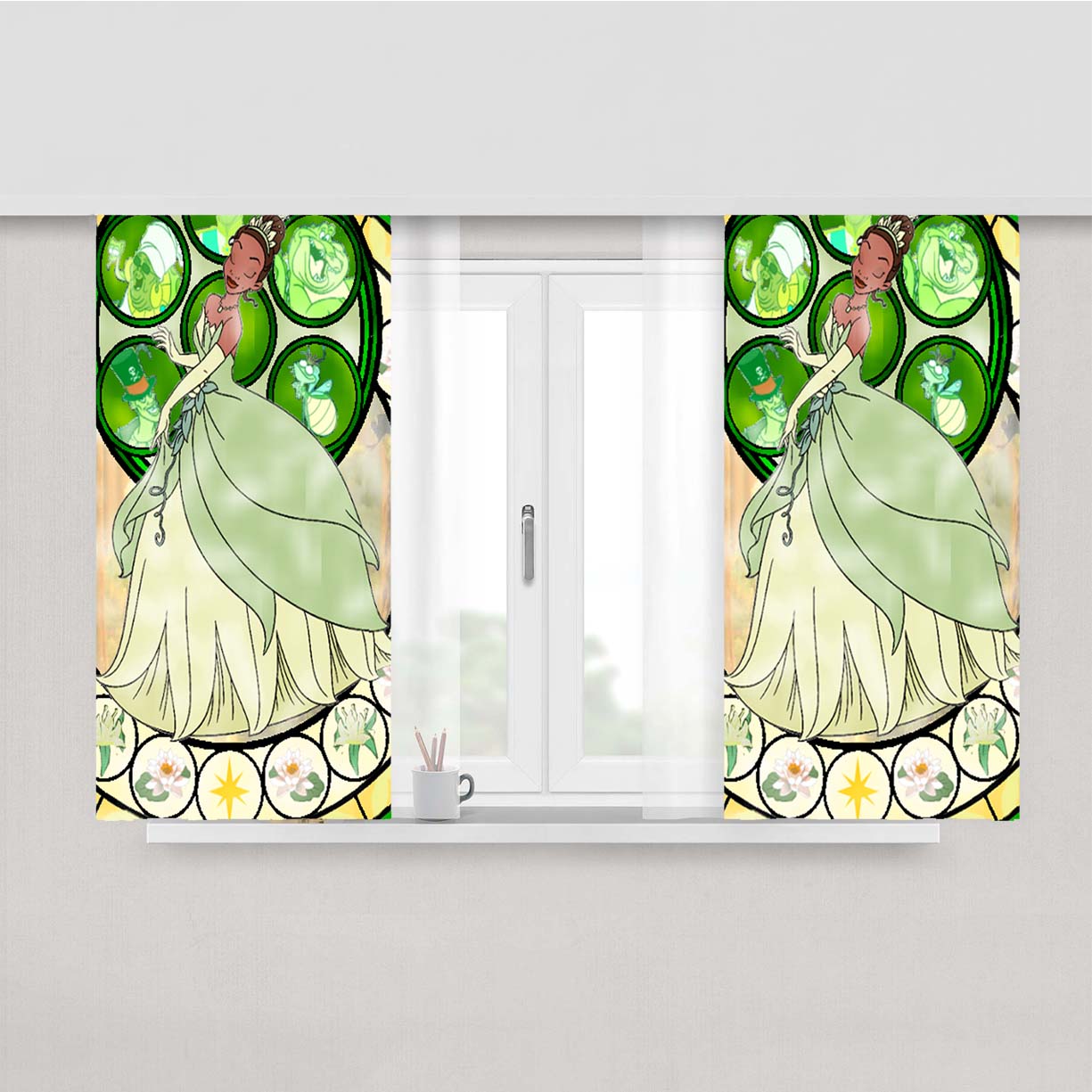 Princess Tiana Kingdom Heart Peach Skin Window Curtains