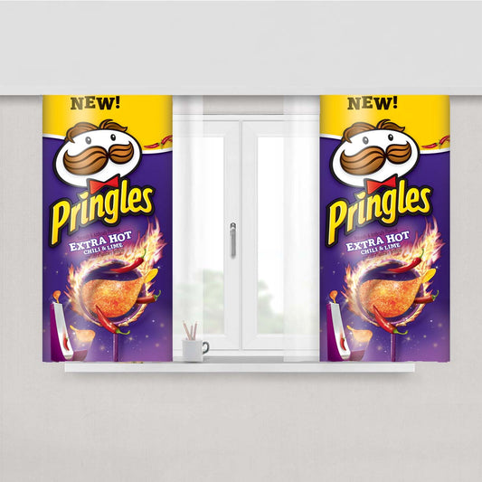 Pringles Extra Hot Chili And Lime Peach Skin Window Curtains