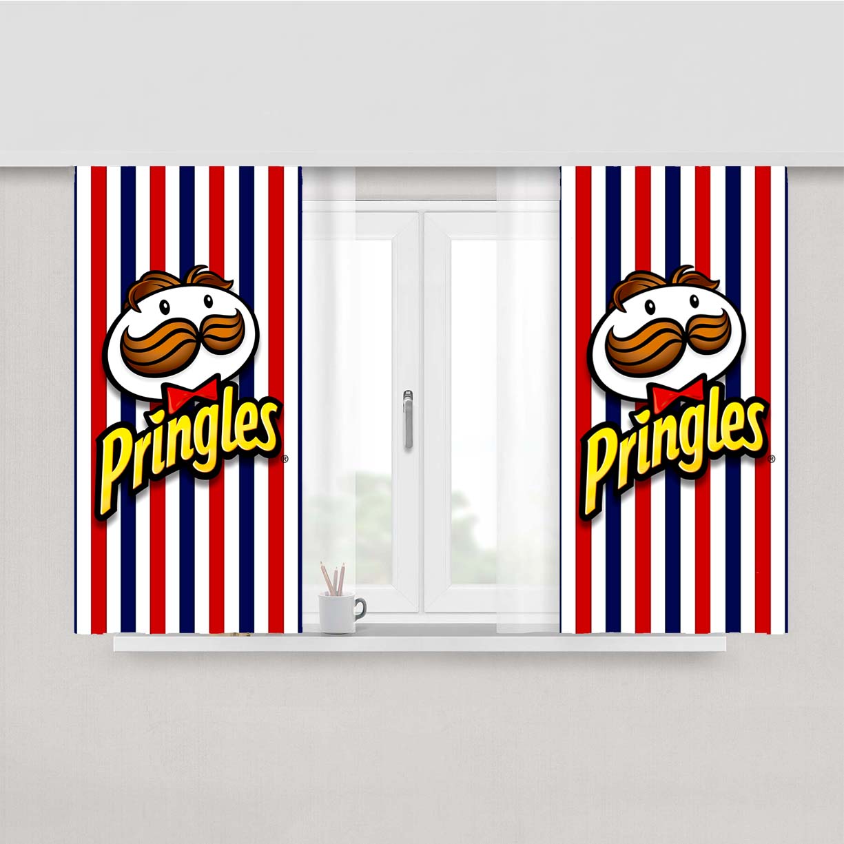 Pringles Line Peach Skin Window Curtains