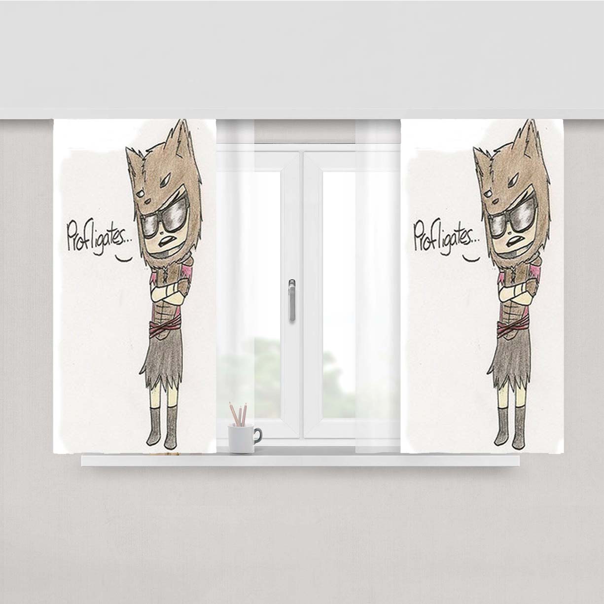 Profligates Peach Skin Window Curtains