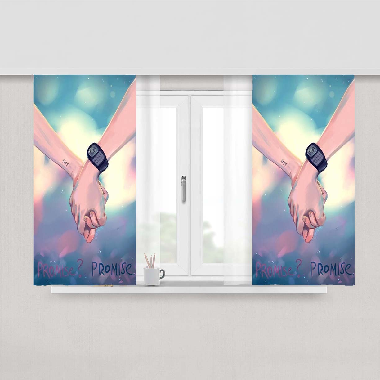Promise Eleven And Mike Peach Skin Window Curtains