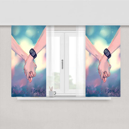 Promise Eleven And Mike Peach Skin Window Curtains