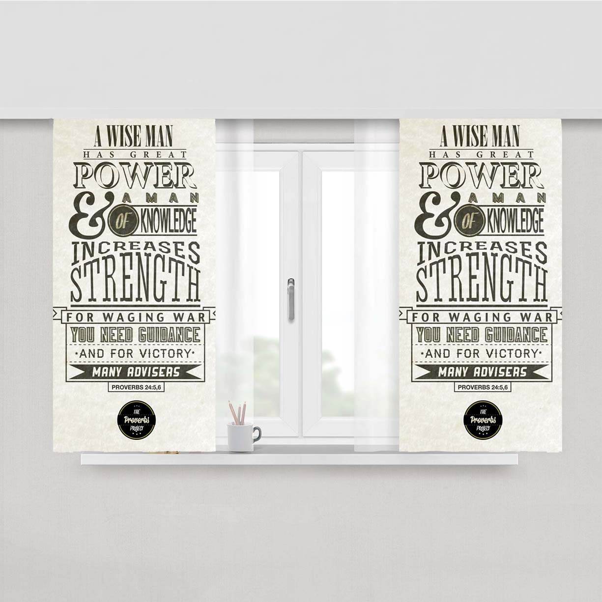 Proverbs Peach Skin Window Curtains