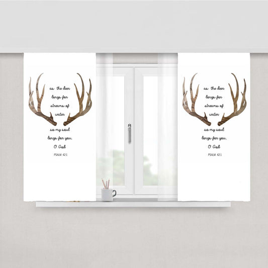 Psalm 42 1 Quote Print Peach Skin Window Curtains