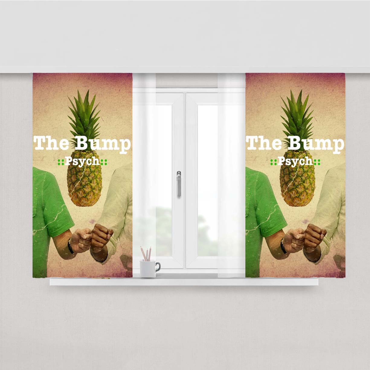 Psych The Bump Peach Skin Window Curtains