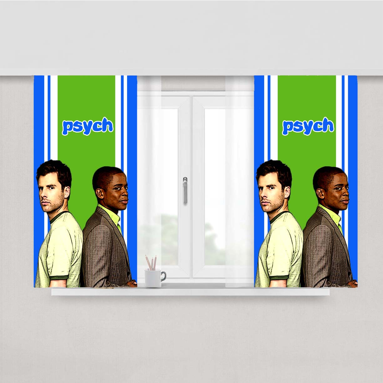 Psych Tv Series Peach Skin Window Curtains