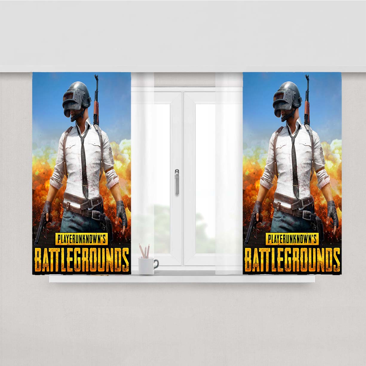 Pubg Battle Grounds Peach Skin Window Curtains