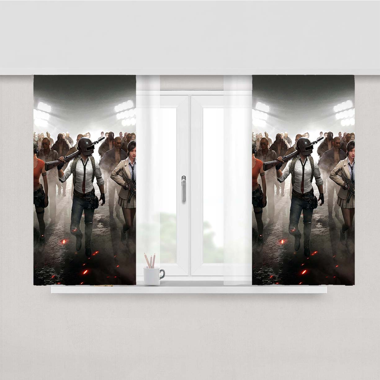 Pubg Battlegrounds Peach Skin Window Curtains