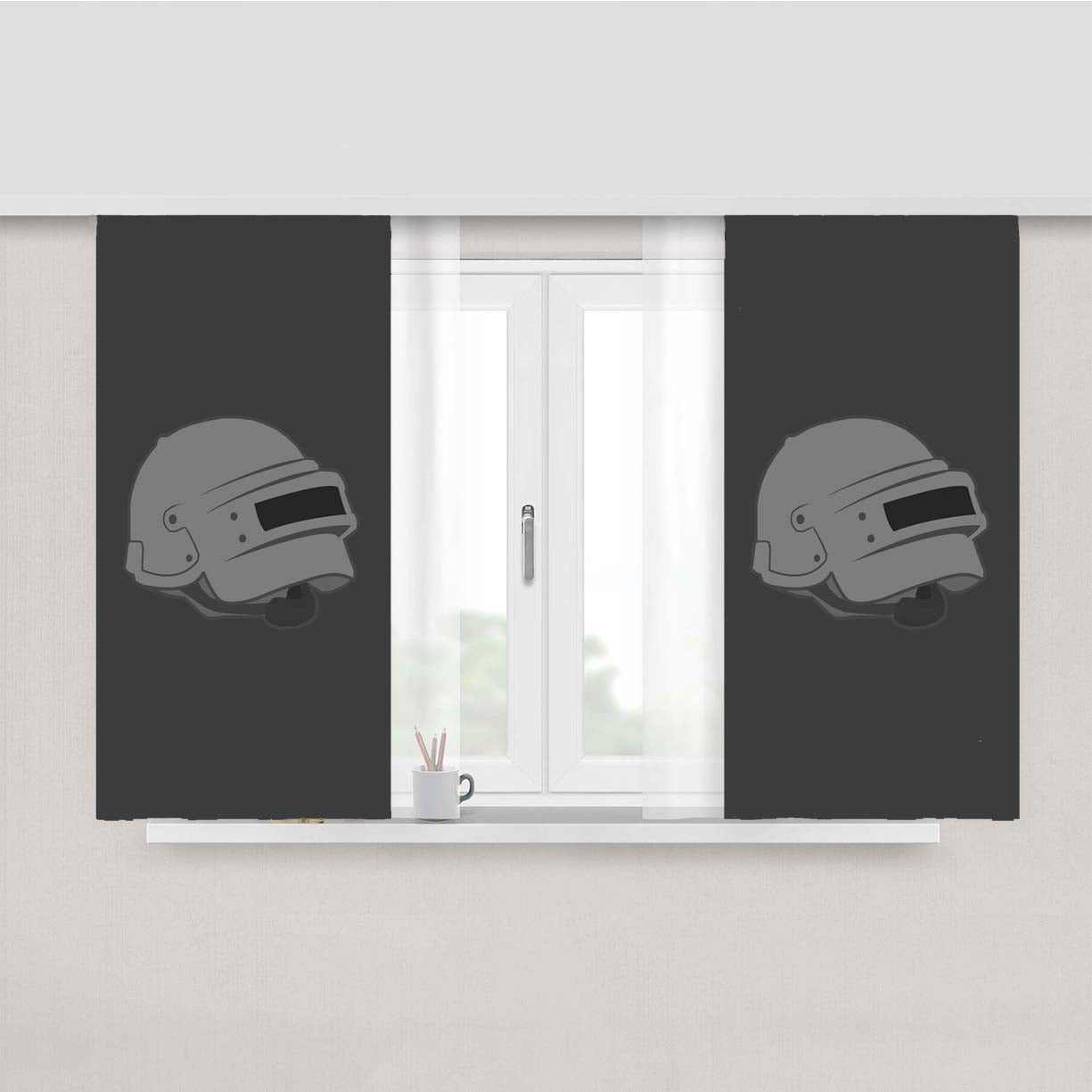 Pubg Helmet Peach Skin Window Curtains