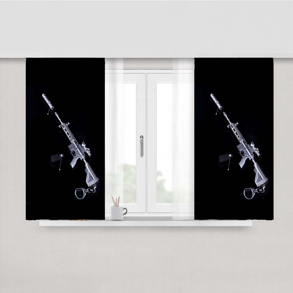 Pubg M416 Auto Rifle Peach Skin Window Curtains