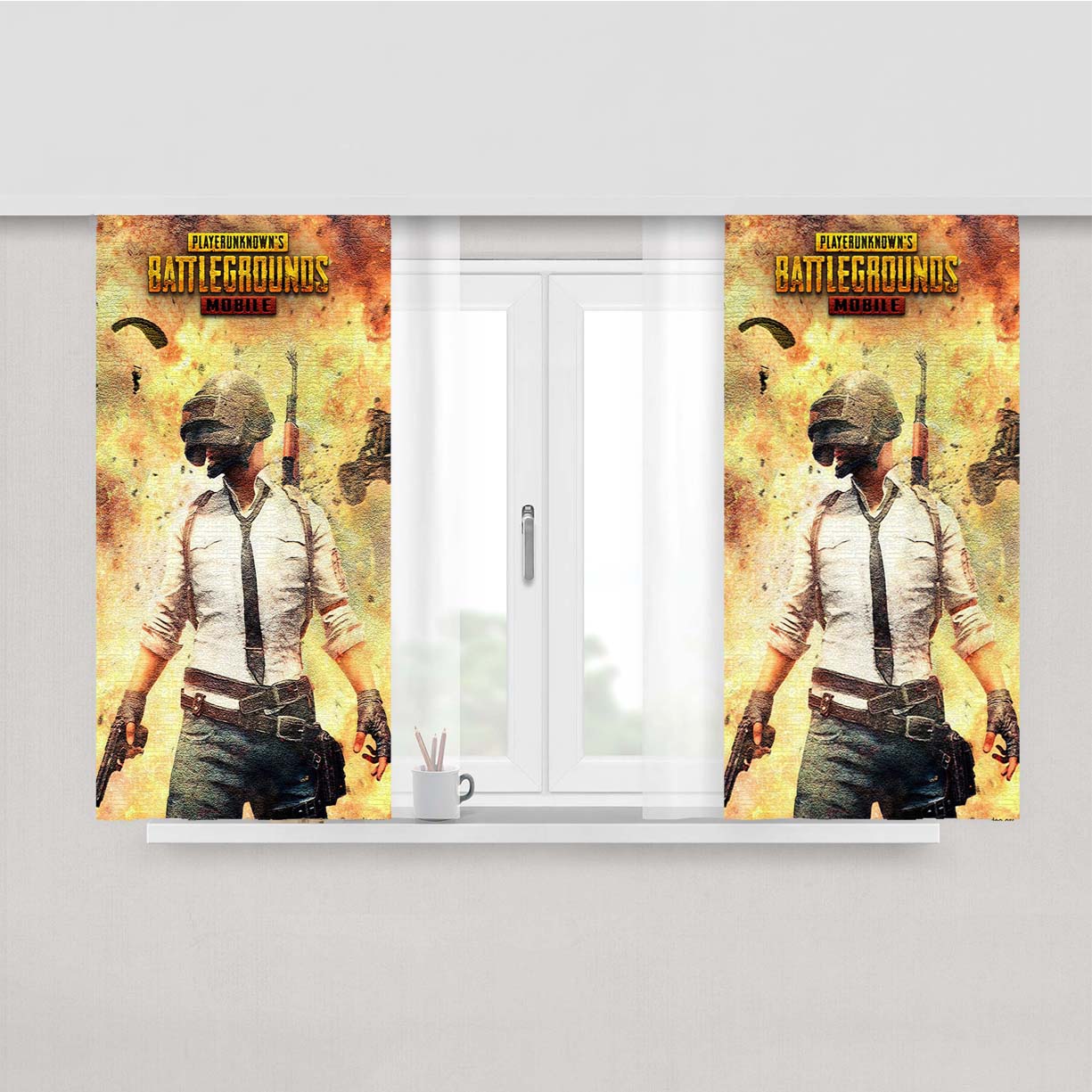 Pubg Mobile Player Unknowns Battlegrounds Peach Skin Window Curtains