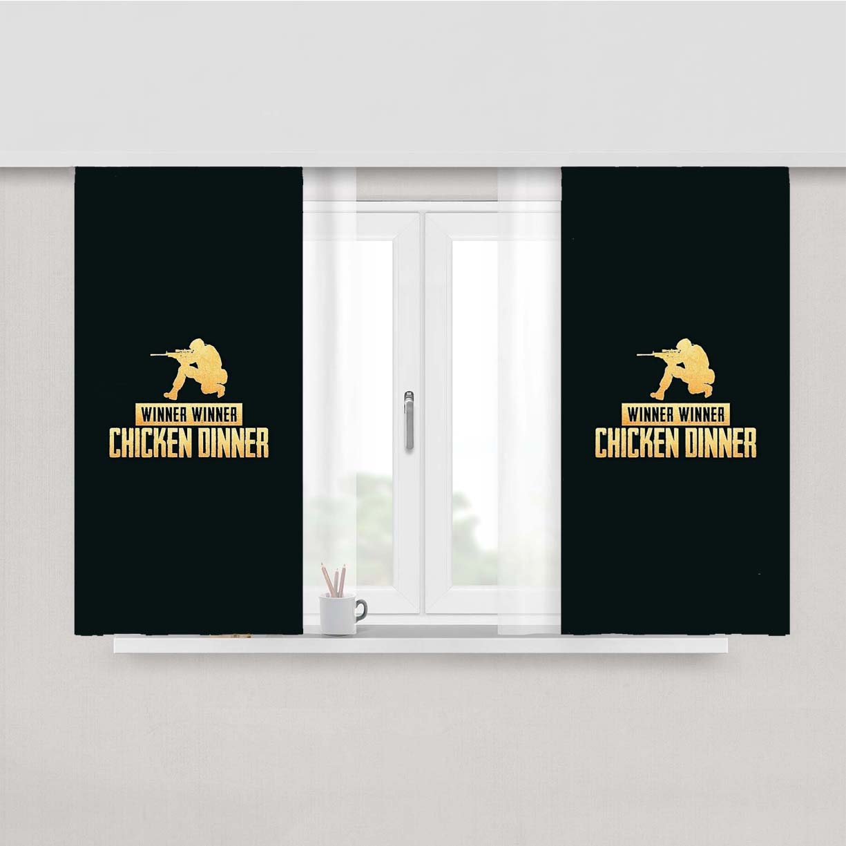 Pubg Wallpaper Winner Winner Chicken Dinner Peach Skin Window Curtains