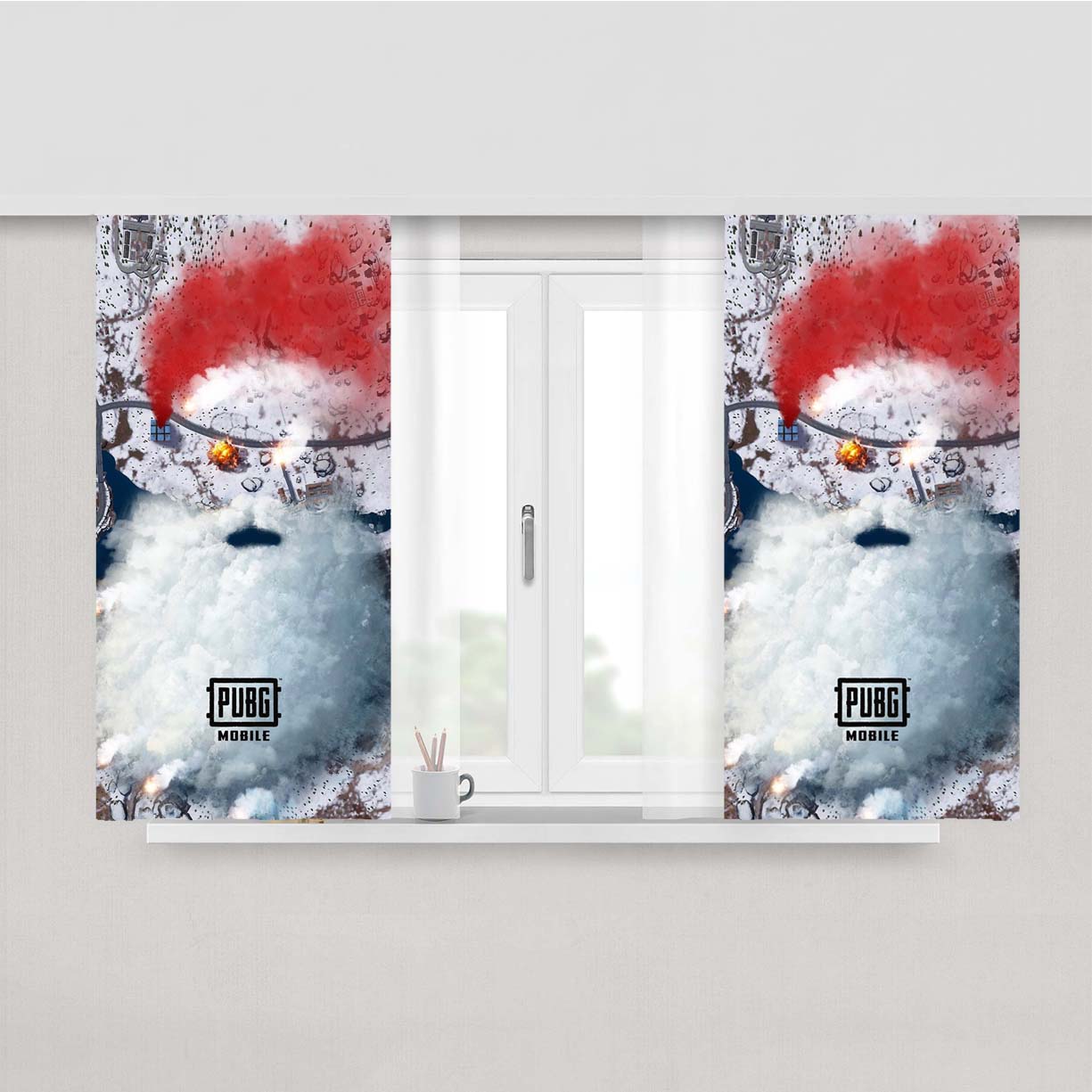 Pubg Winter Wallpaper Peach Skin Window Curtains