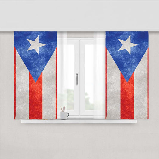 Puerto Rico Flag Texture Peach Skin Window Curtains