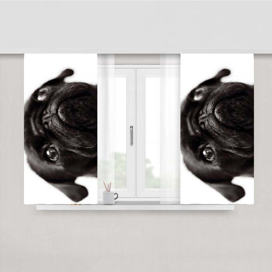 Pug Blk Peach Skin Window Curtains