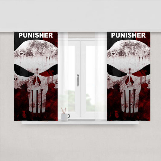 Punisher Bloods Grunge Peach Skin Window Curtains