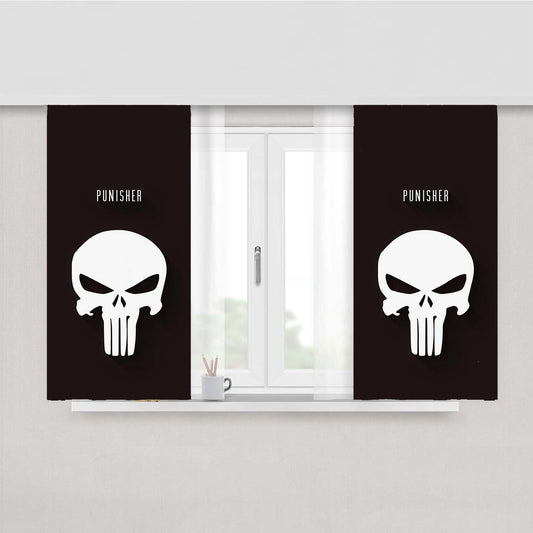Punisher Logo Peach Skin Window Curtains