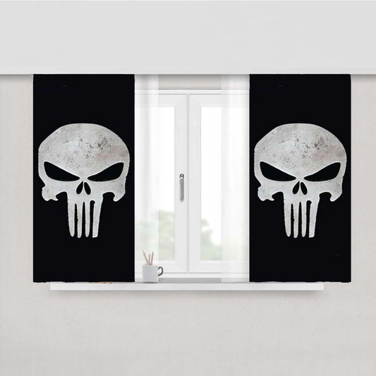 Punisher Skull Scuffed Peach Skin Window Curtains