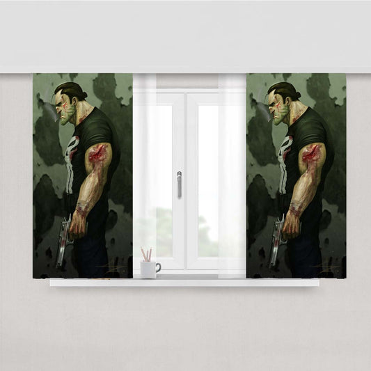 Punishmen Art Guns Peach Skin Window Curtains