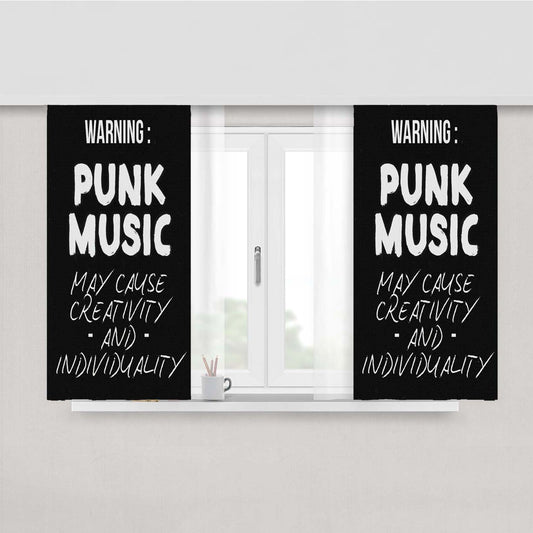 Punk Music Peach Skin Window Curtains
