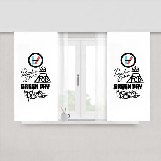 Punk Rock Bands Peach Skin Window Curtains