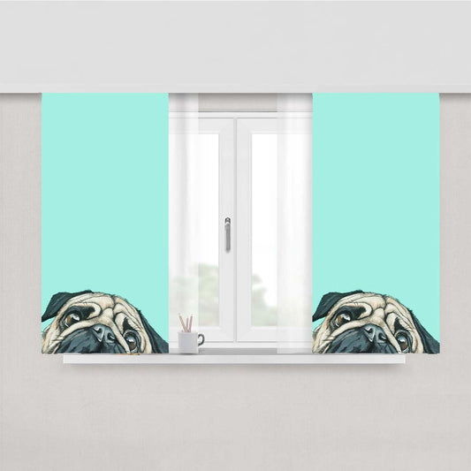 Puppy Art Peach Skin Window Curtains