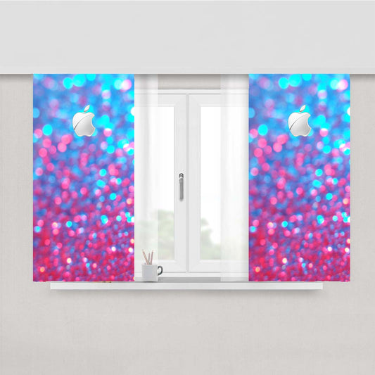 Purple Blue Glitter Peach Skin Window Curtains
