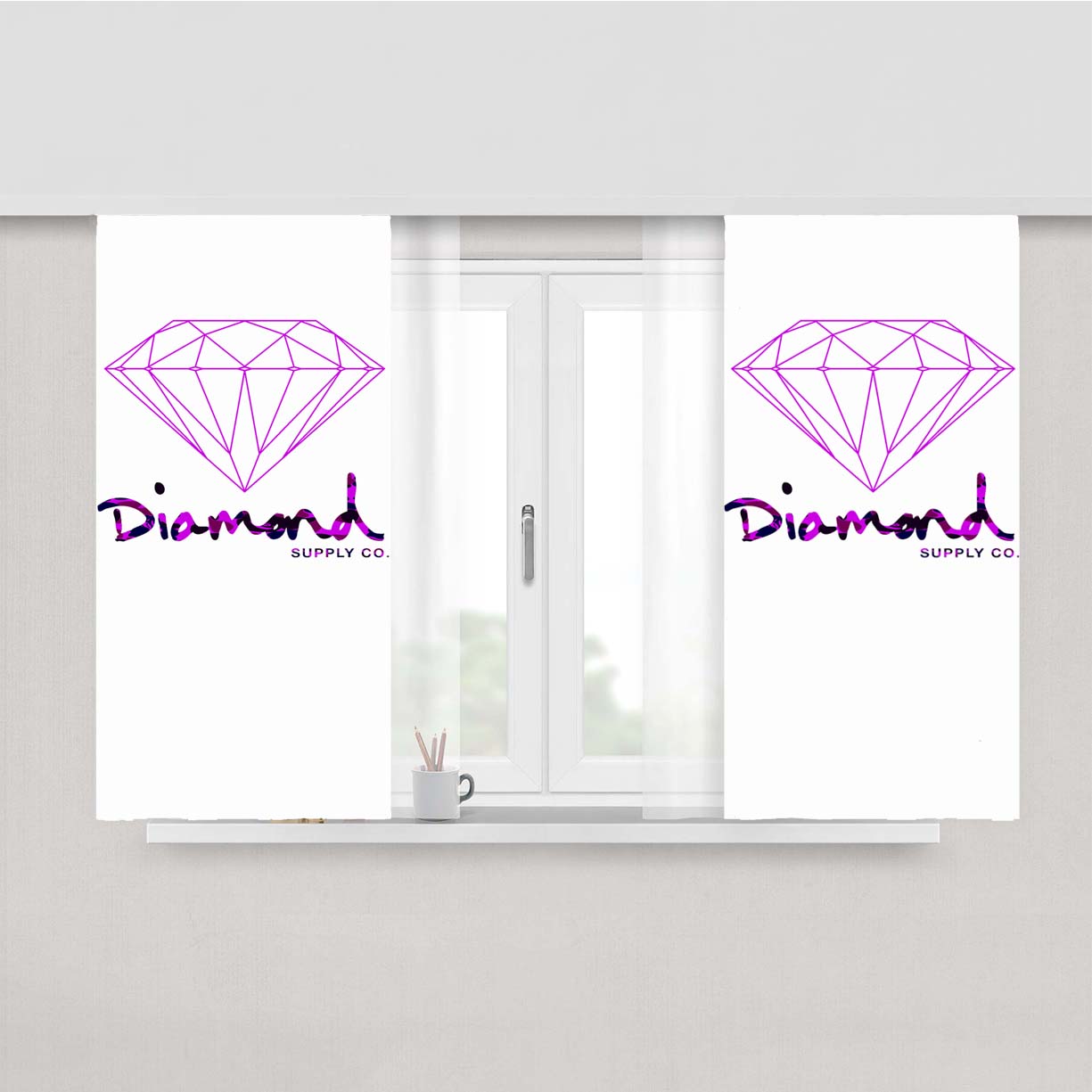 Purple Diamond Supply Co Peach Skin Window Curtains
