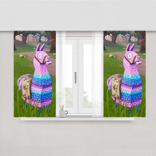 Purple Llama Pinata Fortnite Peach Skin Window Curtains