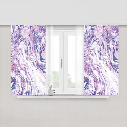 Purple Marble Peach Skin Window Curtains