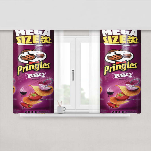 Purple Pringles Bbq Peach Skin Window Curtains