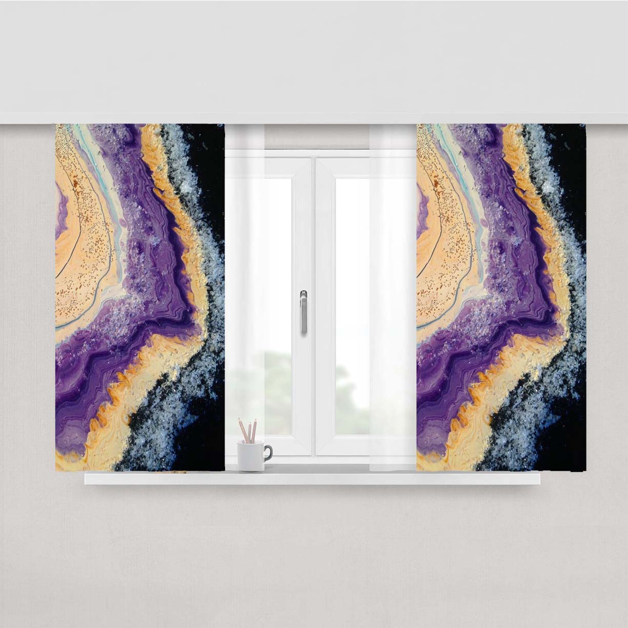 Purple Resin G Peach Skin Window Curtains