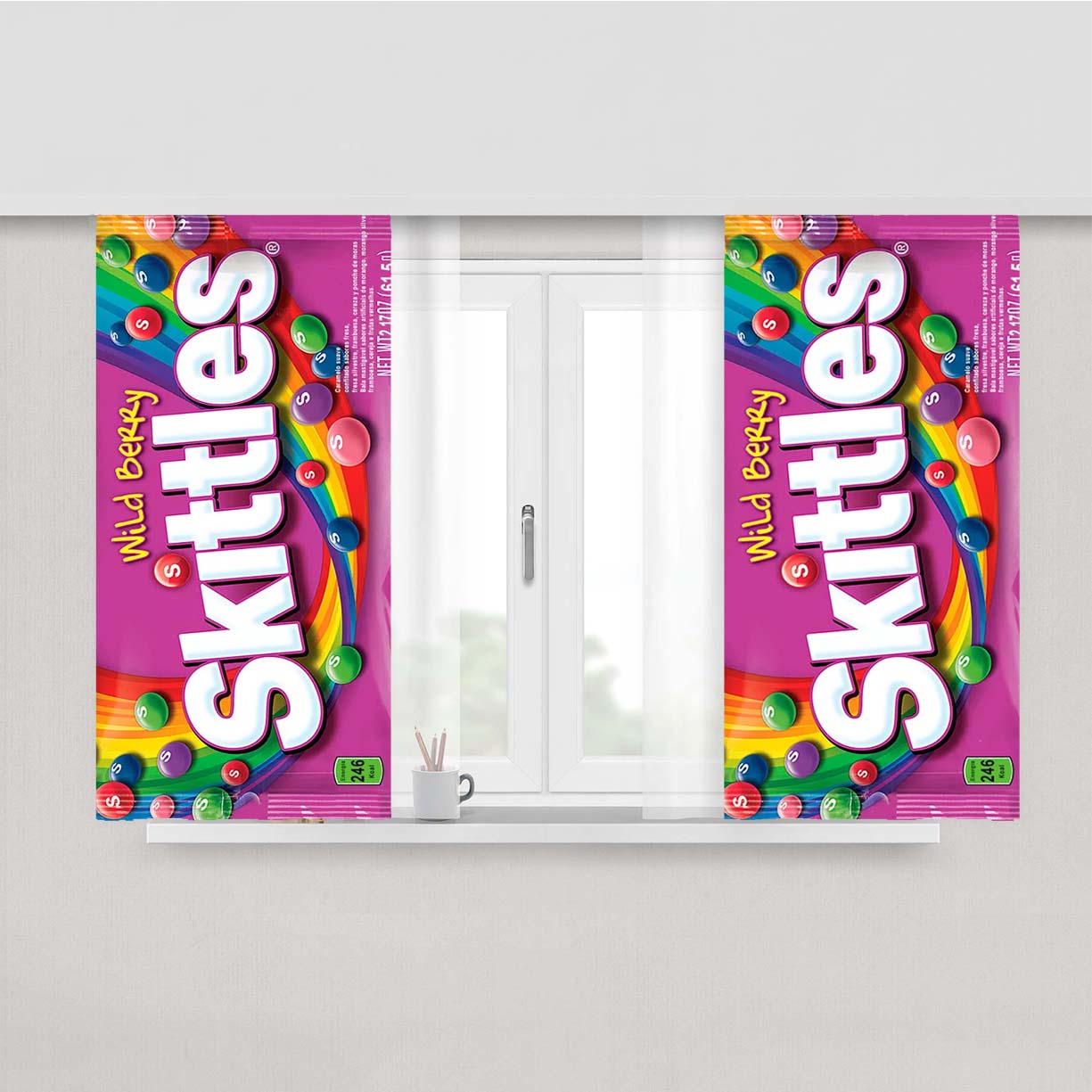 Purple Wild Berry Skittles Candy Peach Skin Window Curtains