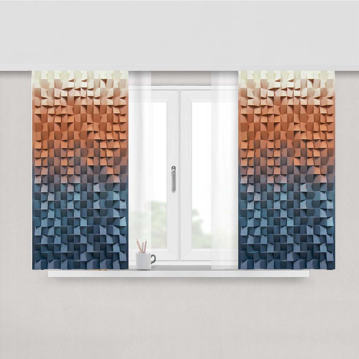 Qubicle Gradasion Peach Skin Window Curtains
