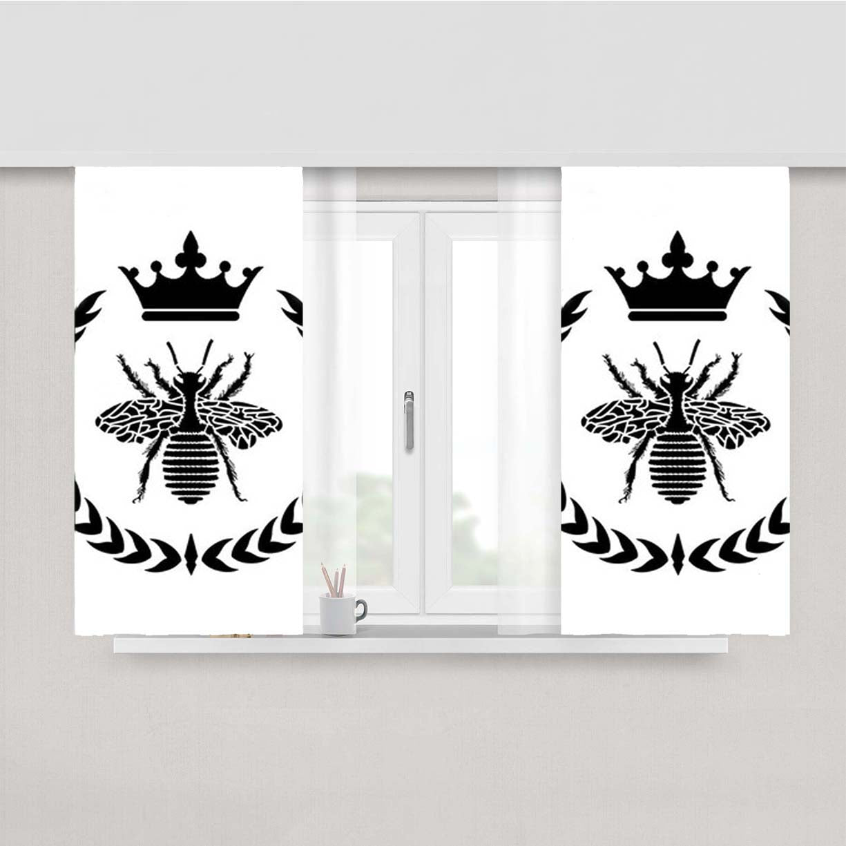 Queen Bee Crown Peach Skin Window Curtains