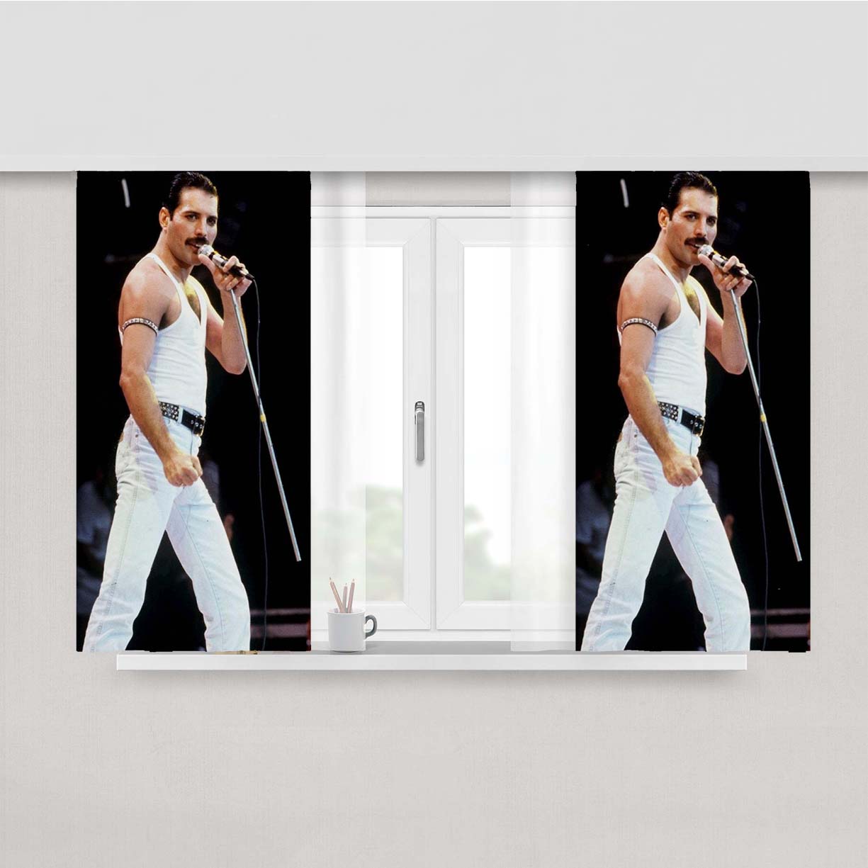 Queen Freddie Mercury De Bl Peach Skin Window Curtains