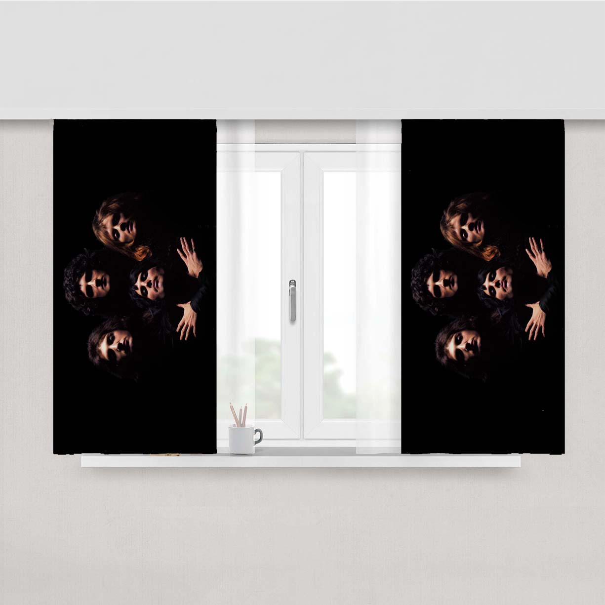 Queen Group Bohemian Rhapsody Peach Skin Window Curtains