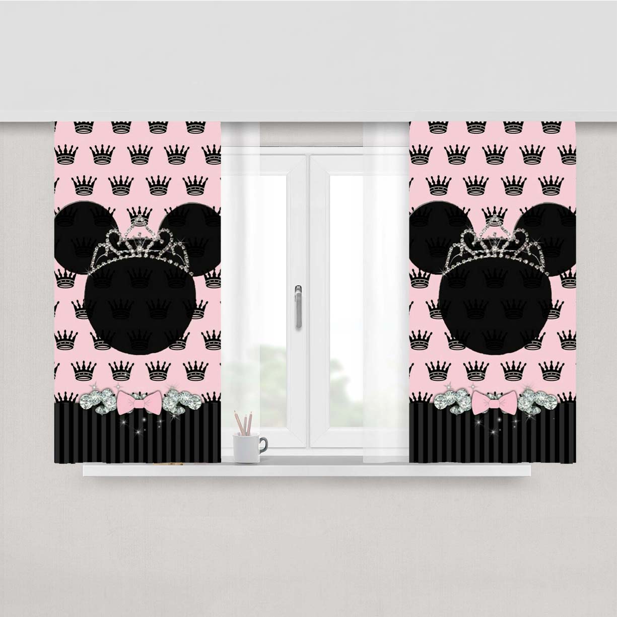 Queen Minnie Peach Skin Window Curtains