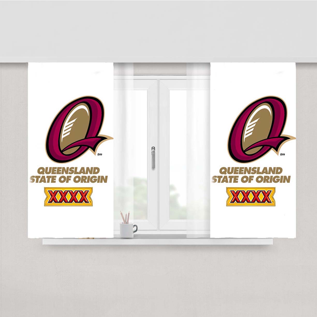 Queens Lander Art Peach Skin Window Curtains