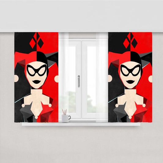 Quinn Batman Joker Diamond Peach Skin Window Curtains