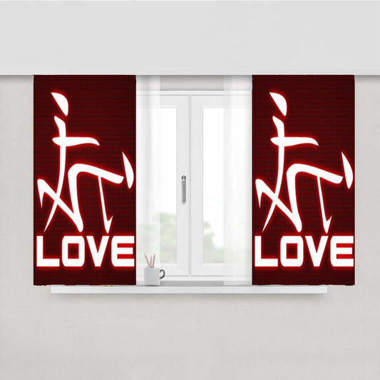 Quote Love Peach Skin Window Curtains