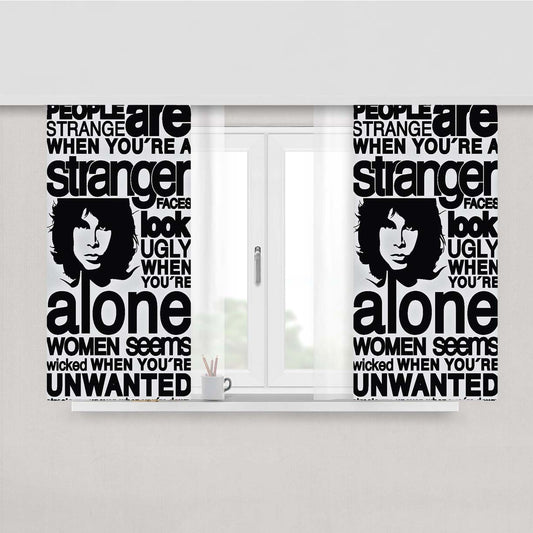 Quote People Are Strange Peach Skin Window Curtains